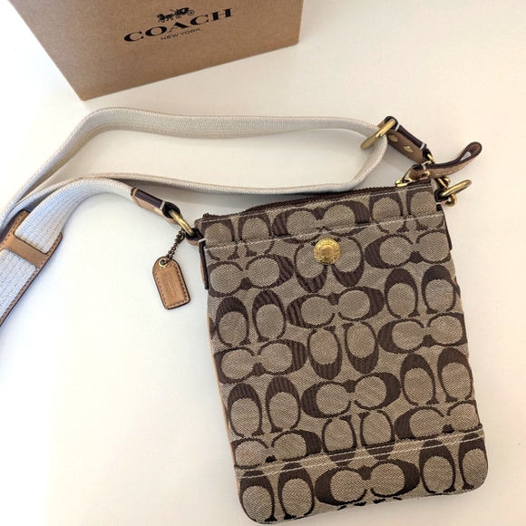 Coach Brown and Cream Crossbody Bag - Picture 1 of 14